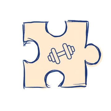 Rysowany puzzel z hantlą